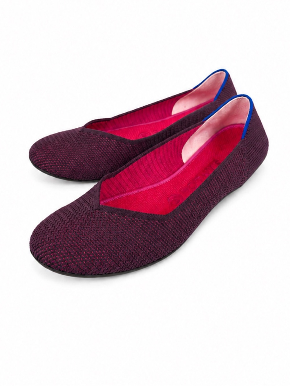 Rothy’s The Flat Berry Lattice Retired Color Knit Ballet Flats Size 8.5 EUC!